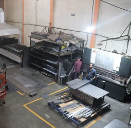 Laser cutting in factory