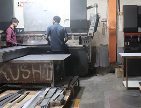 Sheet metal bending in factory