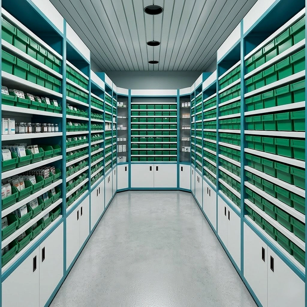 Medical Box Rack with Cabinet